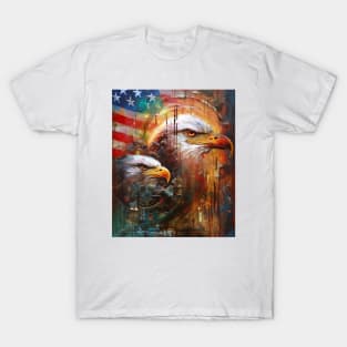 Patriotic Fusion Abstract Art Surrealistic Style Original Artwork Gift Ideas 06 T-Shirt